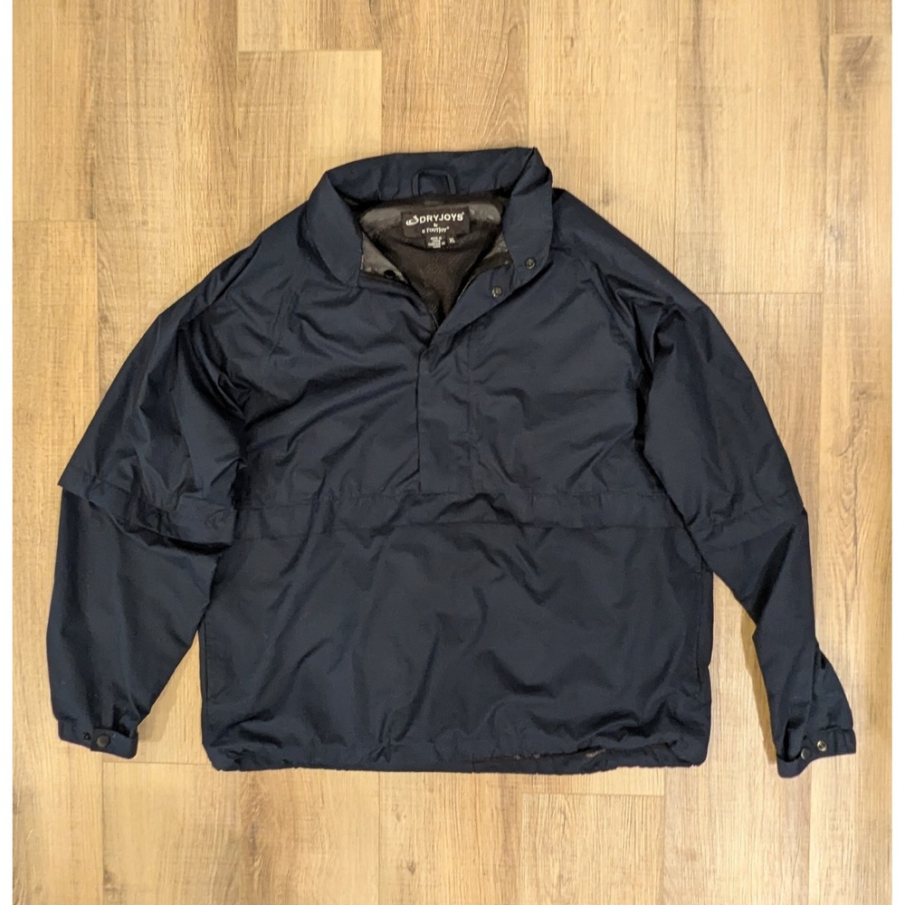 FootJoy DryJoys Golf Rain Jacket Mens XL Navy Convertible Snap Off Sleeves FJ
